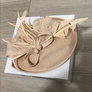 Elegant Tan Fascinator Hat